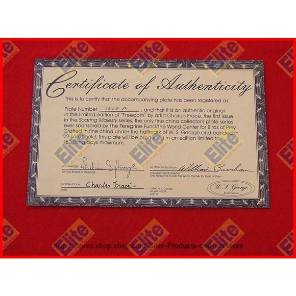 Soaring Majesty "Freedom" Collectors Plate - MIB - COA by Frace - Picture 3 of 3